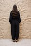 Black Linen Loose Blouse and Belted Loose Trousers Two-Piece Set (2-Piece) - 5