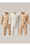 3-Piece Baby Long Romper Set |   Warm Tones |   100% Cotton Rib |   Unisex - 3
