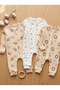 3-Piece Baby Long Romper Set |   Warm Tones |   100% Cotton Rib |   Unisex