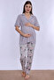 Short Sleeve Soft Textured Cotton Maternity Set Effortt - Gray