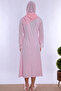 Effortt Maternity and Postpartum Nightgown Set with Soft Texture, Breastfeeding Feature, and Hijab - Pink - 4