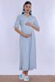 Pajama Set for Pregnant and Postpartum Women with Nursing Cover Effortt - Blue - 5