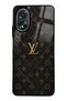 Oppo A38 Black Marble Gold Lv Design Glossy Phone Case