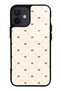 iPhone 12 Mini Beige Coquette Pattern Design Glossy Phone Case