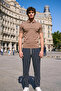 Men's Relaxed Trend Dark Brown Polo Neck T-Shirt - 2