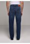 Straight Fit Men's Mid Indigo Denim Jean Pants - 2