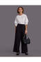 Senior Girls White Sculpted Balloon-Sleeve Blouse - 5