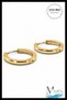 9 mm Surgical Steel Sectioned Bar Anti-Tarnish Hoop Earrings Gold Color Non-Allergenic