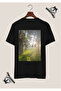 Dafawk Special Design Supplement Printed Black T-Shirt