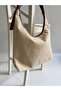 Ema Model Hand and Women's Shoulder Bag Linen Tan - 3