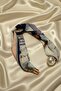 Women's Patterned Scarf Necklace with Pearls and Magnets, Stylish Neck Accessory (45 cm) - 3