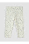 Ecru Floral Patterned Girls' Tights - 2