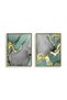 Gilded Sage Set of 2 Abstract Wall Art | Framed Canvas Print with Gold Foil Embossed | Luxury Modern Decor for Living Room, Bedroom, Office & Gift - 2
