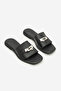 Women's Genuine Leather Thick Strap Buckle Casual Slippers Sivera Black - 6
