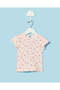Infant Girls White And Pink Printed 3 Piece Set - 3