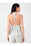 Blue Halter Neck Top with Metal Accessory Detail - 6