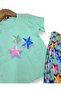 Girl's Summer Tights and Printed T-Shirt Set for Ages 2-3-4-5-6-7-8-9, 2-Piece Set - 5