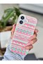 iPhone 17 Compatible Printed Turquoise Pink Design Protective Flexible Silicone Case - 3