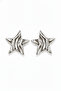 White Color Wavy Star Earrings - Modern Design Women's Brass Earrings