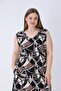 Mooda Women's Black Polka Dot V-Neck Dress with Pockets 95% Viscose 5% Lycra Plus Size - 4