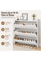 Slim Shoe Cabinet with Flip Drawers, 3-Tier Narrow Shoe Storage Organizer, Space-Saving Entryway Shoe Rack Cabinet for Hallway, Living Room & Apartment, 100 x 17 x 115 cm, White - 2