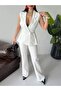 Double-Breasted Sleeveless Jacket and Palazzo Pants Two-Piece Set Women - 5