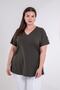 Women's Plus Size V-Neck Blouse with Sleeve Epaulettes - 5