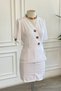 Double-Breasted Collar Floral Button Detailed Blouse with Drawstring Waist - 3