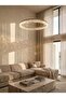 SageLiving Modern LED Chandelier | Remote Dimmable | Adjustable Acrylic Ring Pendant Light - 4