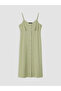 Lcw Everyday Green V-Neck Drawstring Dress - 4