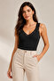 Women's Cotton & Modal Lace Strap Padded Flexible Daily Tank Top - Gathering Bra Singlet - 3