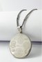 Silver Color Ayetel Kürsi & Hilye-I Şerif Written Stainless Steel Necklace with Thick Doc Chain and Bar