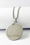 Silver Color Ayetel Kürsi & Hilye-I Şerif Written Stainless Steel Necklace with Thick Doc Chain - 5