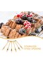 6 Pcs Stainless Steel Fork Spoon, Dessert Forks Cute Decorative Fruit Small Metal Cake Forks, Table Set (Gold) - 2