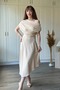 Women's Off-Shoulder Boat Neck Asymmetrical Cut Stylish Midi Length Day and Night Dress - 4