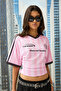 Pink Waist-Fitted Jersey T-Shirt - 6