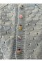 Hand Knitted Light Blue Baby Cardigan with Cupcake Buttons Made of 100% Organic Cotton - 4