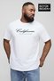 Süperlife Men's Large Size Handwritten California Printed 3Xl-6Xl Crew Neck T-Shirt Spr26Tbs510-07 - 2