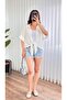 Standard Size 100% Viscose Side Slit Short Sleeve Women's Kimono - 2