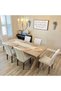 Upholstered Parsons Dining Chairs Set of 1, Fabric Dining Room Kitchen Side Chair with Nailhead Trim and Wood Legs - Beige,No Table - 8