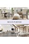 Upholstered Parsons Dining Chairs Set of 2, Fabric Dining Room Kitchen Side Chair with Nailhead Trim and Wood Legs - grey,No Table - 6