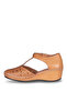 Lothbrok 2234 Tan Genuine Leather Summer Women's Shoes - 4