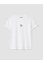 Xside White Embroidered 100% Cotton Women's T-Shirt - 5