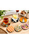 Wooden Coaster Set of 6 Retro Vintage Pop Art Design Mdf Coffee Tea Coasters - 2