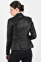 Melody Women's Genuine Leather Fit Leather Jacket Black - 6