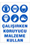 Warning Sign for Using Protective Material While Working Dekota Pvc 25X35 cm Occupational Safety Sign - 2
