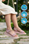 26A94 P Powder-Silvery Girls' Sandals