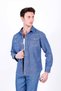 Men's Light Blue Lycra Denim Regular Fit Buttoned Jeans Shirt John-3020