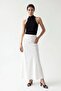 Women's volan satin midi skirt