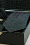 Green Men's Gift Box - Tie with Handkerchief, Cufflinks, Tie Clip Kmk224 - 3